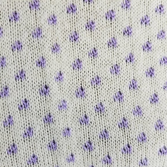 Sugar Tops sweater cream/purple knit cottage corps/coastal‎ grandma M/L VTG - Picture 6 of 7